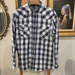 Cinch Blue and White Casual Button Down Shirt